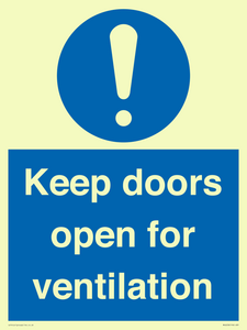 Keep doors open for ventilation